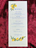 Santorini Sitris - Table Menu